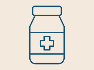 Medicine outline icon. Hospital outline vector icon. Simple outline icon.