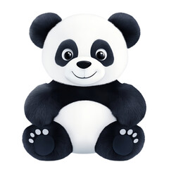 Obraz premium Isolated transparent Cute and cuddly panda bear illustration, perfect for children's designs and themes. PNG die-cut element for advertising