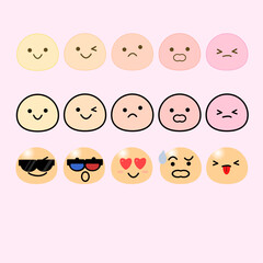 set of funny cartoon faces