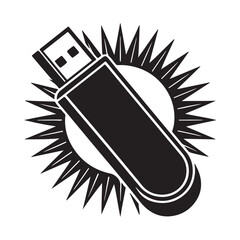 USB Flash Drive Icon Data Storage, Memory Device, Digital Technology, Portable Drive, Computer Accessory