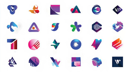 Modern Shapes in Logo Design: Colorful Symbols and Abstract Art for Corporate Branding