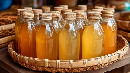 Jamu (Indonesian herbal drink) in the bottle. Jamu mostly taste good 