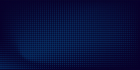 Vector abstract dark blue dotted background with dimensional perspective, technology and science theme, big data flow
