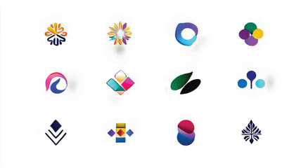 Modern Aesthetics in Logo Design: Vibrant Colors and Minimalist Graphics for Unique Branding Concepts and Visual Identity