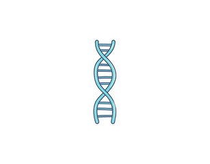 Cartoonish DNA strand with blue hues and rounded edges on black