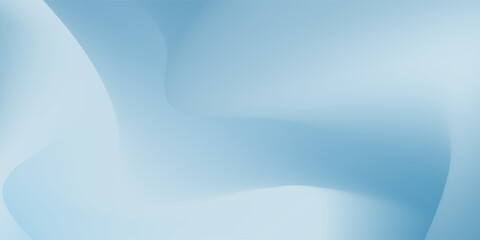 Panoramic abstract blue background for product presentation with sunlight and blurred shadows wall. Winter background.