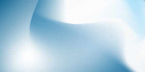 Panoramic abstract blue background for product presentation with sunlight and blurred shadows wall. Winter background.