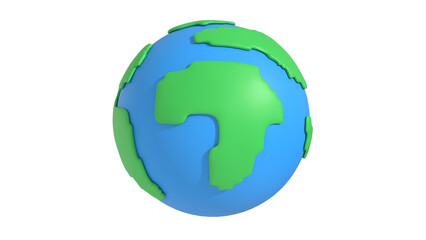 Earth 3D Render Clay Style Space and Planet Elements Illustration for Educational Design, Kids Poster, and Astronomy Scrapbook