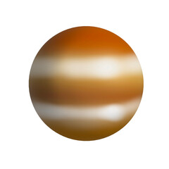 Jupiter 3D Render Clay Style Space and Planet Elements Illustration for Educational Design, Kids Poster, and Astronomy Scrapbook