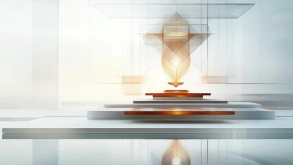 Abstract Architectural Form: This image showcases a striking abstract architectural form, a symbol of modern elegance and innovative design with a captivating interplay of light and shadow.