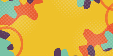 Bright background pattern. Doodle pattern background with abstract shapes and colors. Abstract funny background.