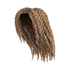 3d render braid dreadlock blonde hair isolated