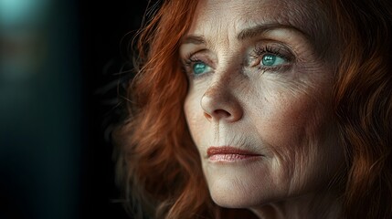 Pensive portrait of an elderly woman with closed eyes