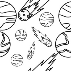 Solar System Seamless Pattern