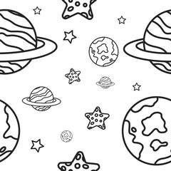 Solar System Seamless Pattern