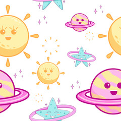 Solar System Seamless Pattern