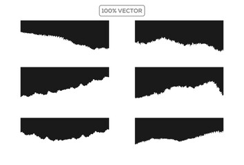 Collection of Ripped Paper Borders with Jagged Top and Bottom Tear Frames – Vector