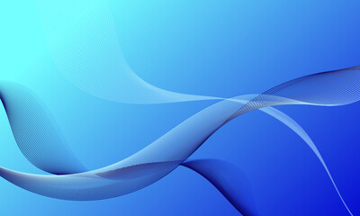 blue light smooth lines wave curve on soft gradient abstract background