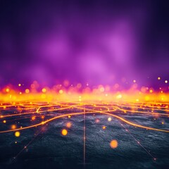 Abstract Purple and Orange Glowing Energy Background