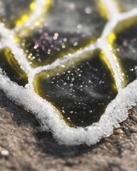 Abstract Resin Art with Yellow and White Texture