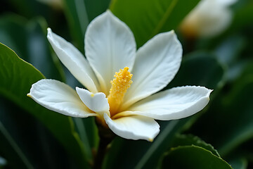 Fototapeta premium Pure White Blossom with Golden Heart