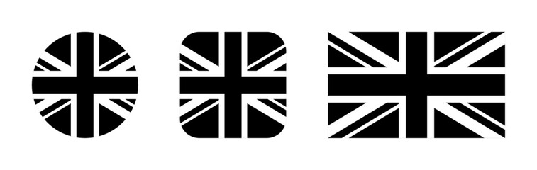 United Kingdom black and white flag icon set © ValGraphic