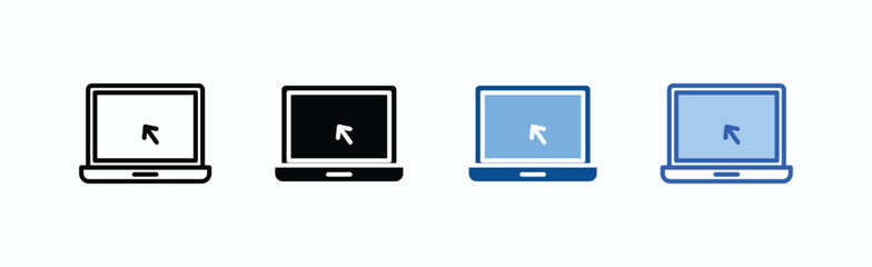 Laptop icon sheet multiple style collection isolated vector