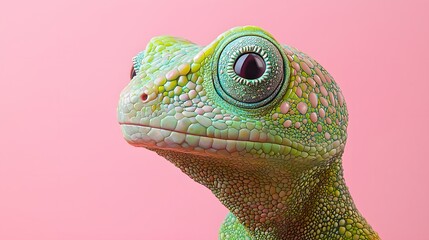 Fototapeta premium Vibrant and Textured Chameleon Portrait