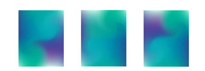 Obraz premium Abstract wavy liquid background. Gradient mesh. Variation set. Blue green saturated vivid color blend. Modern design template for posters, ad banners, brochures, flyers, covers, websites. Vector image