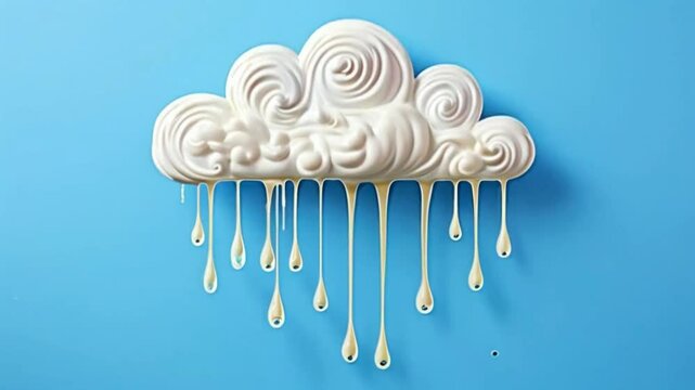 Whimsical Cloud with Dripping Rain.