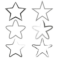 Star icon shape. Outline star symbol. Hollow vector star. Decorative five point.