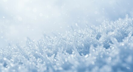 Frost crystals blur delicate icy shapes dissolving in soft white mist