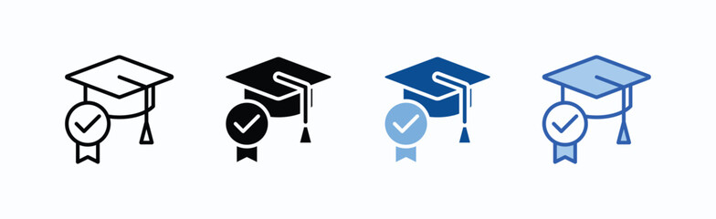 Graduation icon sheet multiple style collection isolated vector