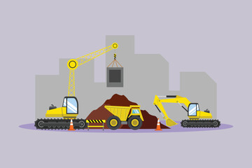 Construction Concept. Colored flat vector illustration isolated