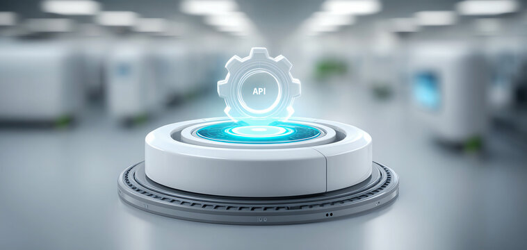 API integration hub central platform futuristic technology digital interface innovation automation glowing modern network connection