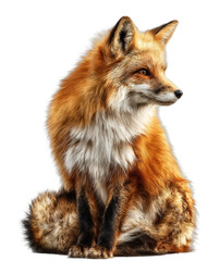Fototapeta premium Majestic fox in portrait nature setting wildlife natural habitat side animal beauty cut out png