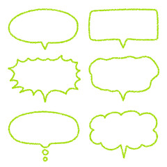 クレヨン素材　手描きのふきだしセット