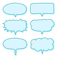 クレヨン素材　手描きのふきだしセット