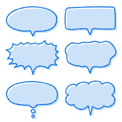 クレヨン素材　手描きのふきだしセット