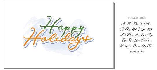 Festive Happy Holidays Typography Design with Elegant Calligraphy Font and Gradient Colors