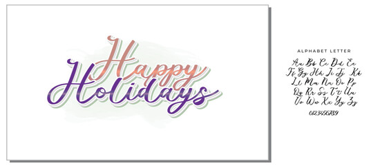 Festive Happy Holidays Typography Design with Elegant Calligraphy Font and Gradient Colors
