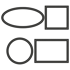 Shape border icon. Circle oval rectangle. Geometric line figure. Vector minimal form.