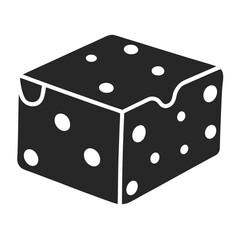 Paneer vector silhouette illustration isolated on white background