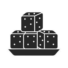 Paneer icon vector silhouette illustration isolated on white background