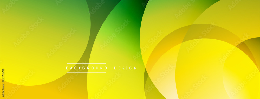 Poster Abstract yellow, green gradients. Overlapping shapes create dynamic visual effect. Modern design suitable for backgrounds, banners.