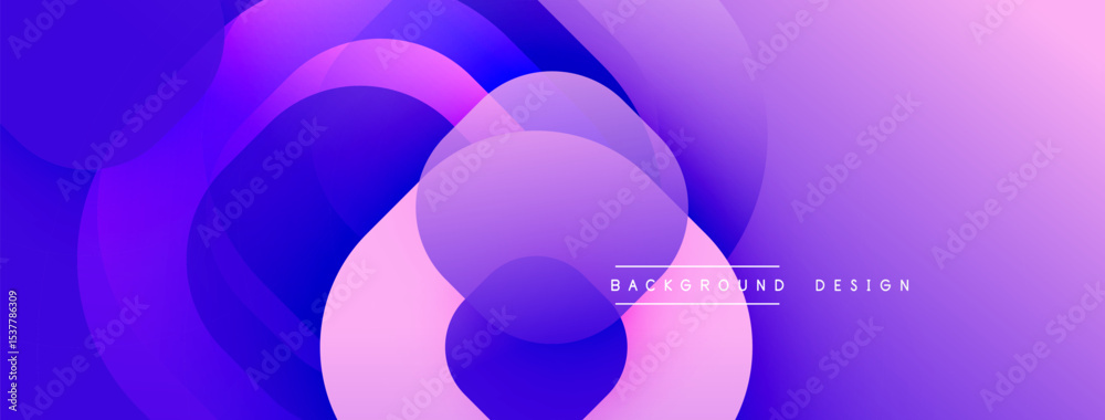 Aufkleber Abstract fluid shapes overlap, creating vibrant purple gradients. Modern design element for backgrounds, presentations.