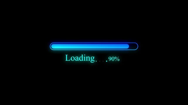 Tech system loading and processing bar animation concept ,color loading bar animation