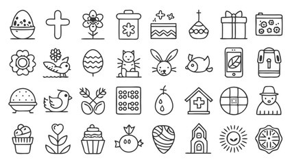 Handyman Tools Icon Set &ndash; 32 Outline Icons | Repair DIY Line Art Vector