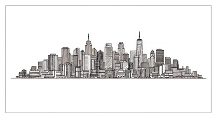 Fototapeta premium City skyline drawing illustration