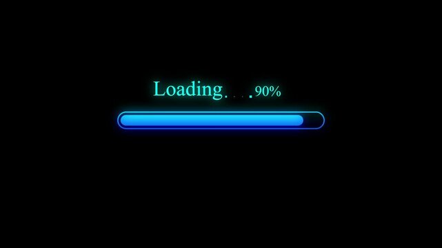 Tech system loading and processing bar animation concept ,color loading bar animation